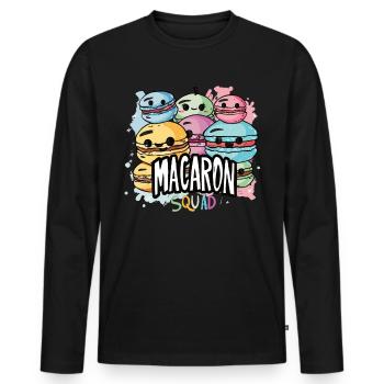 Amateurs de macarons Macaron Baker - T-shirt manches longues Premium bio Homme - noir - Devant - Nico (187cm)