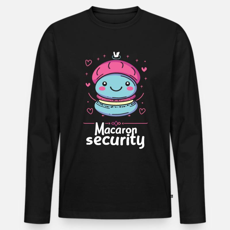 Macaron-liebhaber Macaron Baker - Männer Premium Bio Langarmshirt - Schwarz