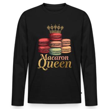 Amateurs de macarons Macaron Baker - T-shirt manches longues Premium bio Homme - noir - Devant - Nico (187cm)
