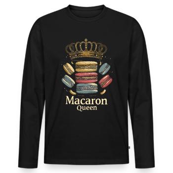 Amateurs de macarons Macaron Baker - T-shirt manches longues Premium bio Homme - noir - Devant - Nico (187cm)