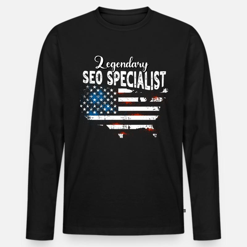 SEO Manager US - Männer Premium Bio Langarmshirt - Schwarz