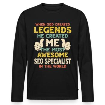 SEO Manager - Männer Premium Bio Langarmshirt - Schwarz - Vorne - Nico (187cm)