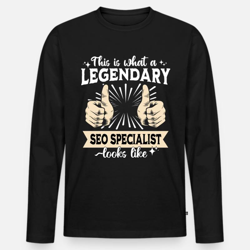 Legendärer SEO Manager - Männer Premium Bio Langarmshirt - Schwarz