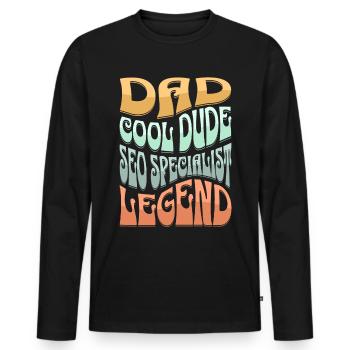 Papa SEO Manager - Männer Premium Bio Langarmshirt - Schwarz - Vorne - Nico (187cm)