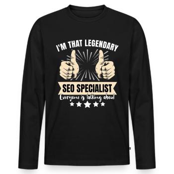 Legendärer SEO Manager - Männer Premium Bio Langarmshirt - Schwarz - Vorne - Nico (187cm)