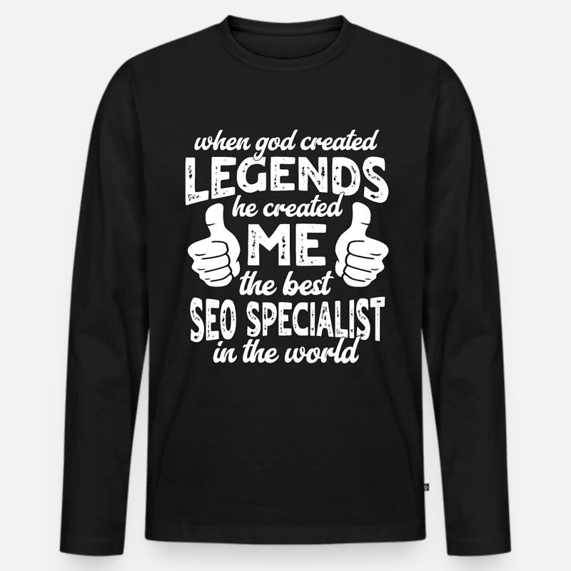 Bester SEO Manager Legende - Männer Premium Bio Langarmshirt - Schwarz