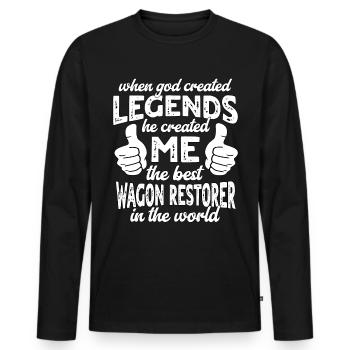 Best Weighing Restorer Legend - Men's Premium Organic Long Sleeve Shirt - black - Front - Nico (187cm)