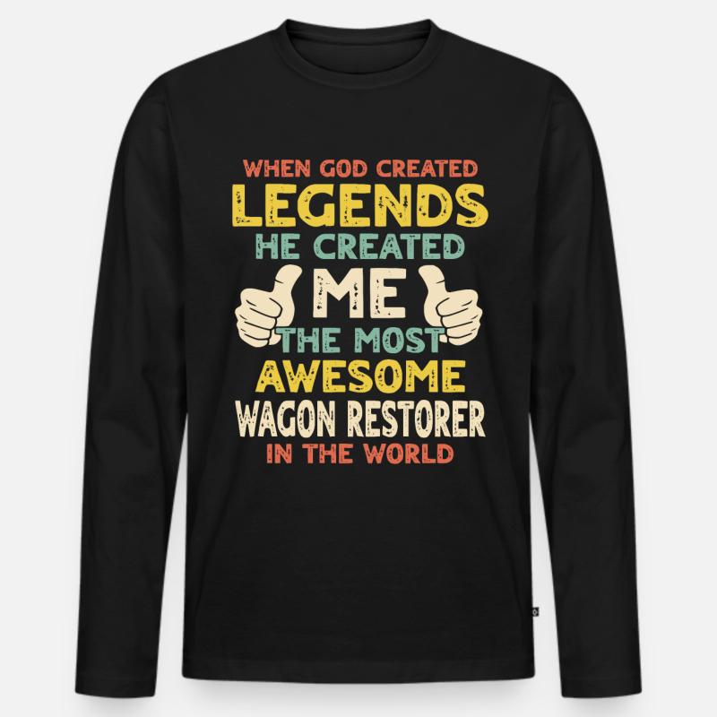 Wagenrestaurator - Männer Premium Bio Langarmshirt - Schwarz