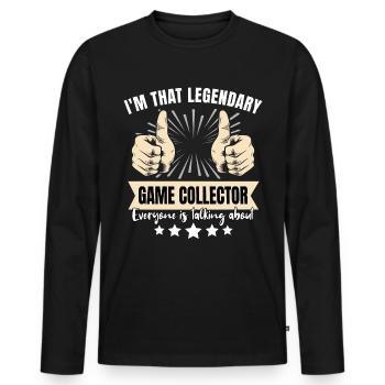 Legendary Game Collector - Men's Premium Organic Long Sleeve Shirt - black - Front - Nico (187cm)