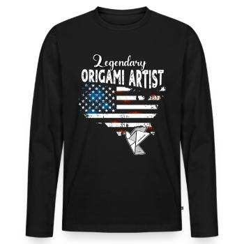 Origami US - Men's Premium Organic Long Sleeve Shirt - black - Front - Nico (187cm)