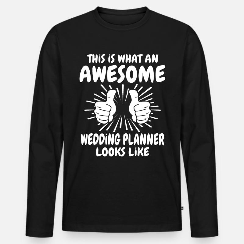 Hochzeitsplaner - Männer Premium Bio Langarmshirt - Schwarz