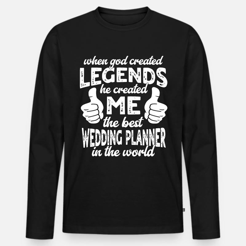 Bester Hochzeitsplaner Legende - Männer Premium Bio Langarmshirt - Schwarz