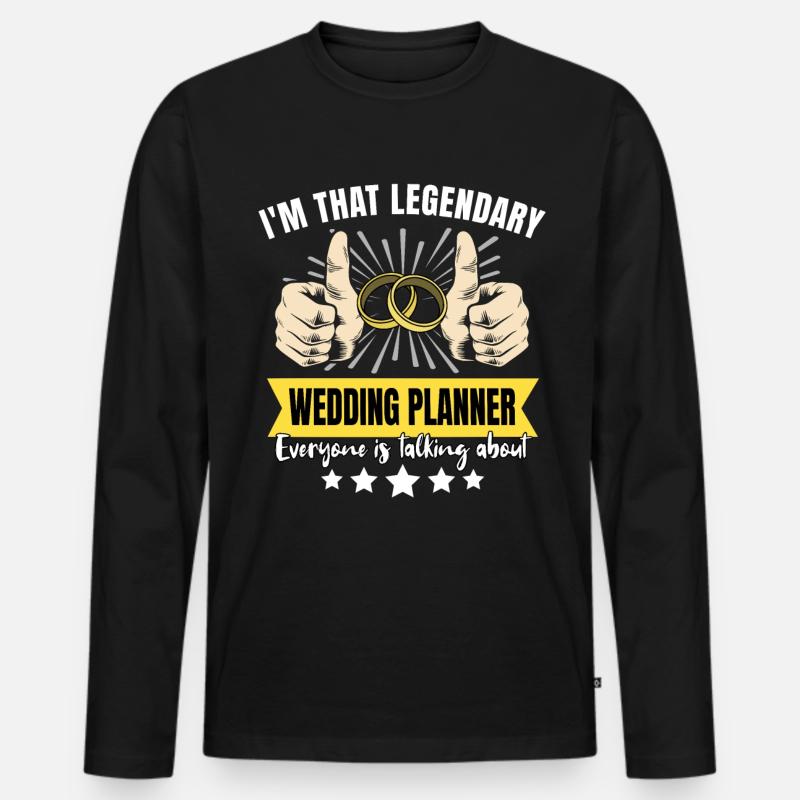 Legendärer Hochzeitsplaner - Männer Premium Bio Langarmshirt - Schwarz