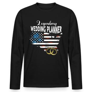 Hochzeitsplaner US - Männer Premium Bio Langarmshirt - Schwarz - Vorne - Nico (187cm)