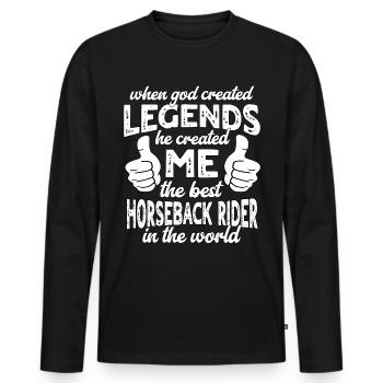 Best Rider Rider Legend - Men's Premium Organic Long Sleeve Shirt - black - Front - Nico (187cm)