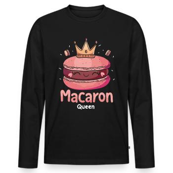 Amateurs de macarons Macaron Baker - T-shirt manches longues Premium bio Homme - noir - Devant - Nico (187cm)