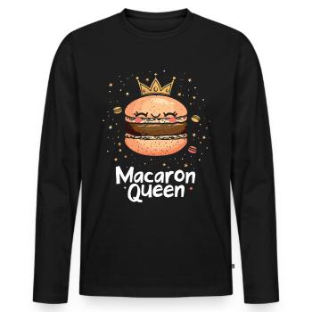 Amateurs de macarons Macaron Baker - T-shirt manches longues Premium bio Homme - noir - Devant - Nico (187cm)