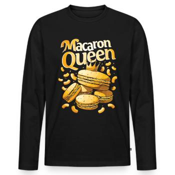 Amateurs de macarons Macaron Baker - T-shirt manches longues Premium bio Homme - noir - Devant - Nico (187cm)