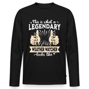 Legendary weather observer - Men's Premium Organic Long Sleeve Shirt - black - Front - Nico (187cm)