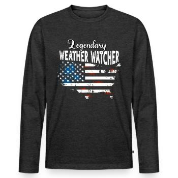 Weather Observers US - Men's Premium Organic Long Sleeve Shirt - heather anthracite - Front - Nico (187cm)