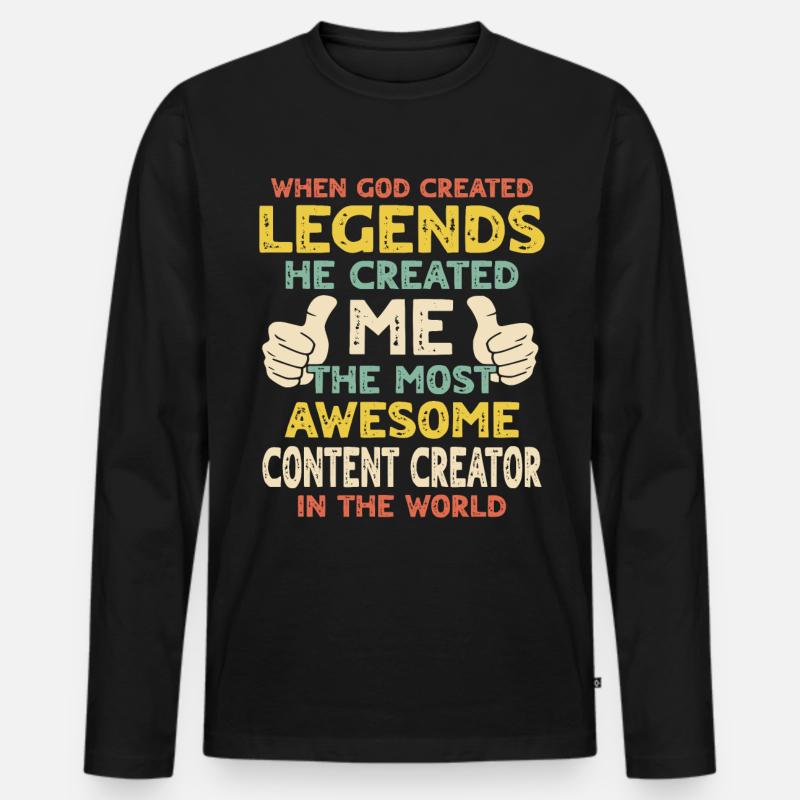 Content Creator - Männer Premium Bio Langarmshirt - Schwarz