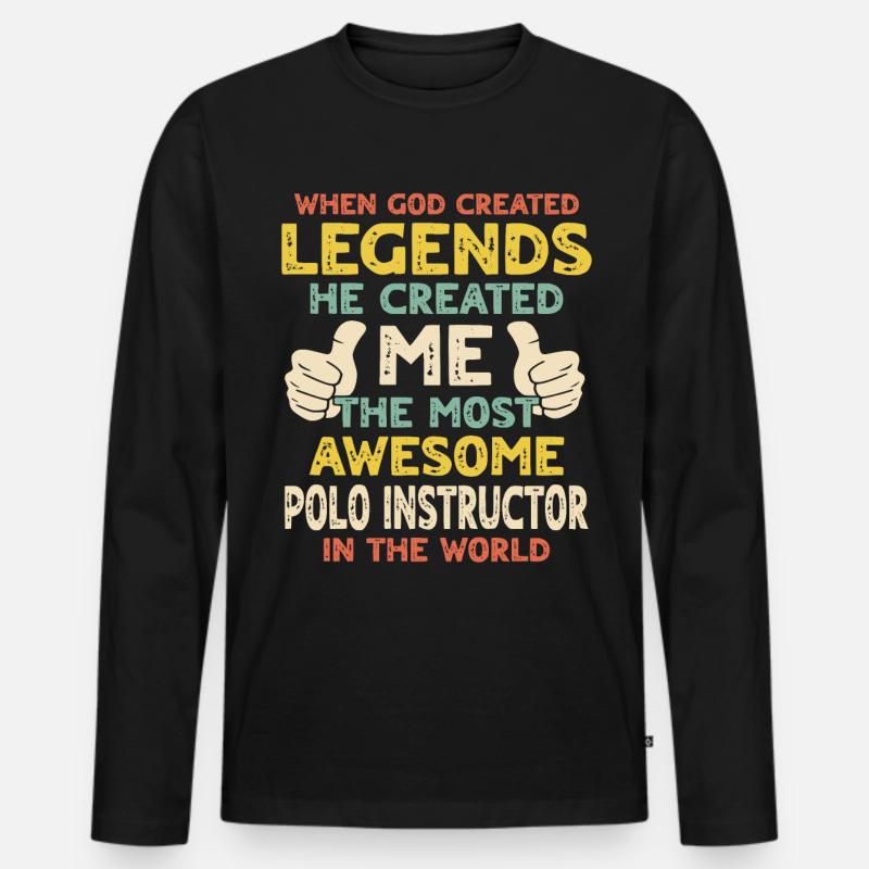 Polo Trainer - Männer Premium Bio Langarmshirt - Schwarz