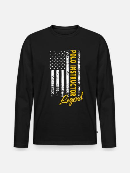Polo Trainer Legend - Men's Premium Organic Long Sleeve Shirt - black