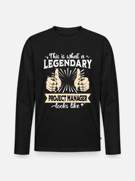 Legendary Project Manager - Men's Premium Organic Long Sleeve Shirt - black
