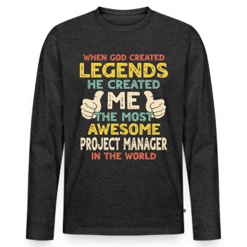 Project managers - Men's Premium Organic Long Sleeve Shirt - heather anthracite - Front - Nico (187cm)