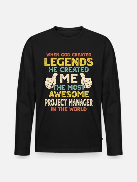 Chefs de projet - T-shirt manches longues Premium bio Homme - noir