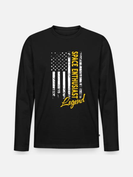 Légende passionnée de l’espace - T-shirt manches longues Premium bio Homme - noir