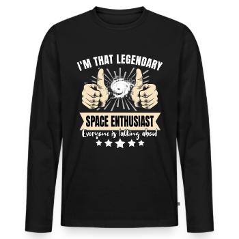 wLegendary Space Enthusiast - Men's Premium Organic Long Sleeve Shirt - black - Front - Nico (187cm)