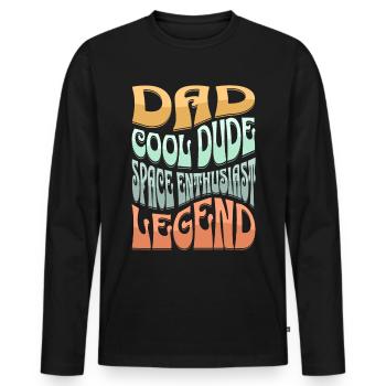Papa Weltraum Enthusiast - Männer Premium Bio Langarmshirt - Schwarz - Vorne - Nico (187cm)