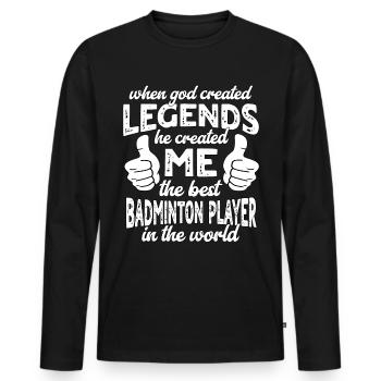 Bester Badmintonspieler Legende - Männer Premium Bio Langarmshirt - Schwarz - Vorne - Nico (187cm)