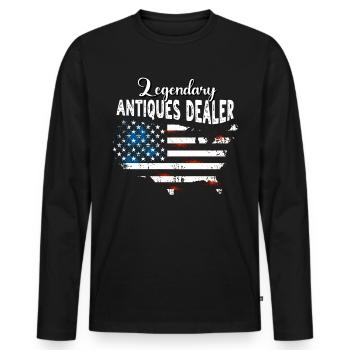 Antiquitätenhändler US - Männer Premium Bio Langarmshirt - Schwarz - Vorne - Nico (187cm)