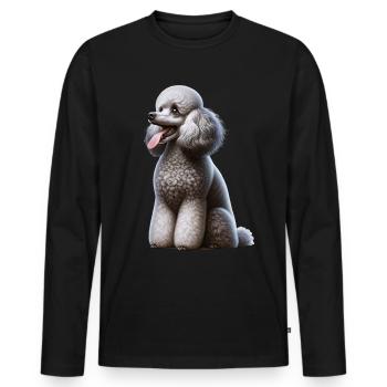 Caniche de pudel - T-shirt manches longues Premium bio Homme - noir - Devant - Nico (187cm)