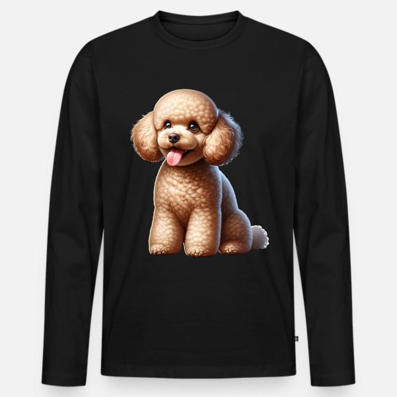 Pudel - Männer Premium Bio Langarmshirt - Schwarz