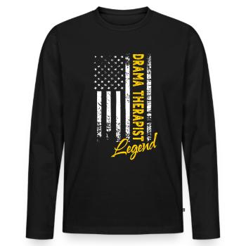 Dramatherapeut Legende - Männer Premium Bio Langarmshirt - Schwarz - Vorne - Nico (187cm)