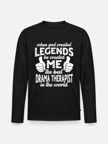 Bester Dramatherapeut Legende - Männer Premium Bio Langarmshirt - Schwarz