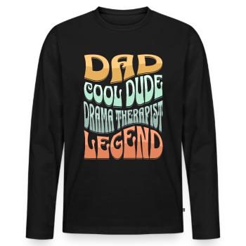 Papa Dramatherapeut - Männer Premium Bio Langarmshirt - Schwarz - Vorne - Nico (187cm)