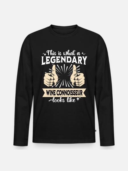 Legendary wine connoisseur - Men's Premium Organic Long Sleeve Shirt - black