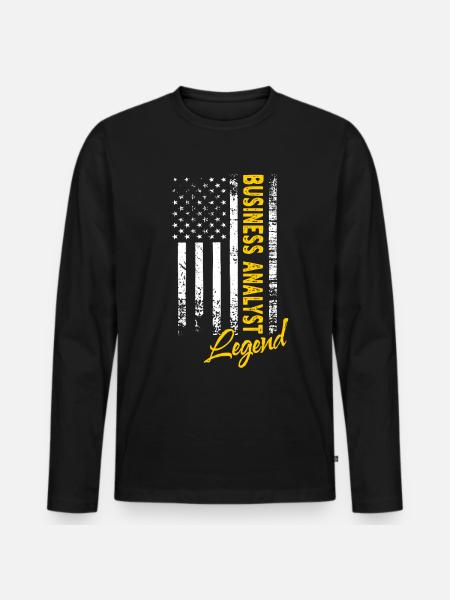 Business Analyst Legend - Men's Premium Organic Long Sleeve Shirt - black
