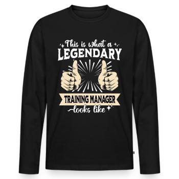 Legendary Instructor - Men's Premium Organic Long Sleeve Shirt - black - Front - Nico (187cm)