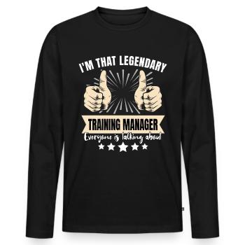 Legendary Instructor - Men's Premium Organic Long Sleeve Shirt - black - Front - Nico (187cm)
