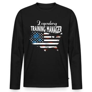 Responsable de la formation aux États-Unis - T-shirt manches longues Premium bio Homme - noir - Devant - Nico (187cm)