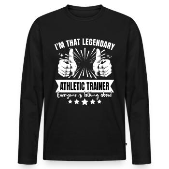 Legendärer Athletiktrainer Legende - Männer Premium Bio Langarmshirt - Schwarz - Vorne - Nico (187cm)