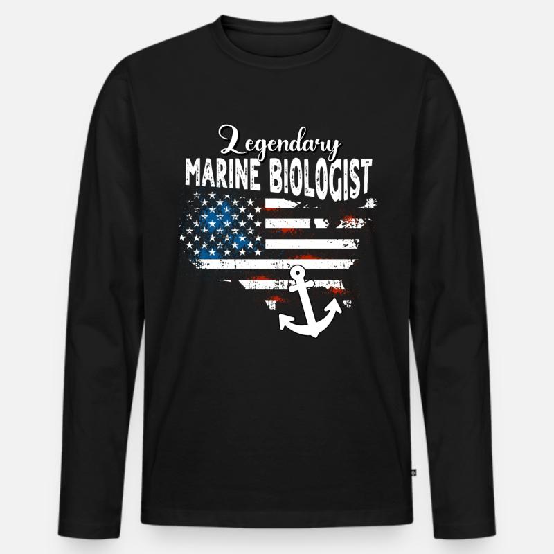 Meeresbiologe US - Männer Premium Bio Langarmshirt - Schwarz