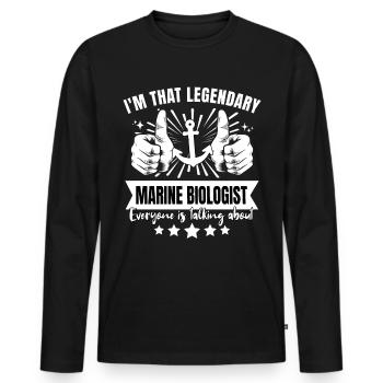 Legendärer Meeresbiologe Legende - Männer Premium Bio Langarmshirt - Schwarz - Vorne - Nico (187cm)