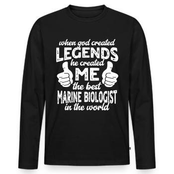Bester Meeresbiologe Legende - Männer Premium Bio Langarmshirt - Schwarz - Vorne - Nico (187cm)