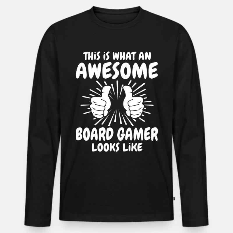 Brettspieler - Männer Premium Bio Langarmshirt - Schwarz
